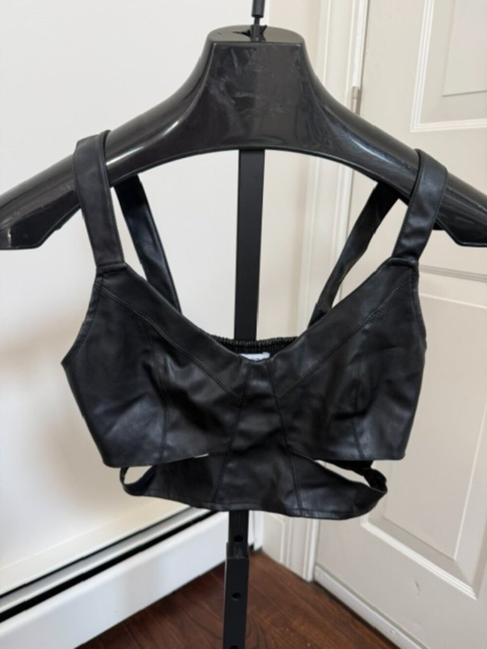 Zara Leather Cutout Bralette